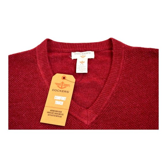 Dockers Men's Regular Fit Long Sleeve Crewneck‎ Sweatshirt Size L Red - Picture 2 of 2